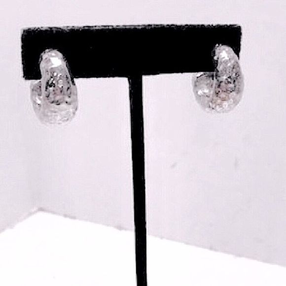 SIMON SEBBAG SSD Hammered Sterling Silver Hoops 925 Earrings - Picture 6 of 10